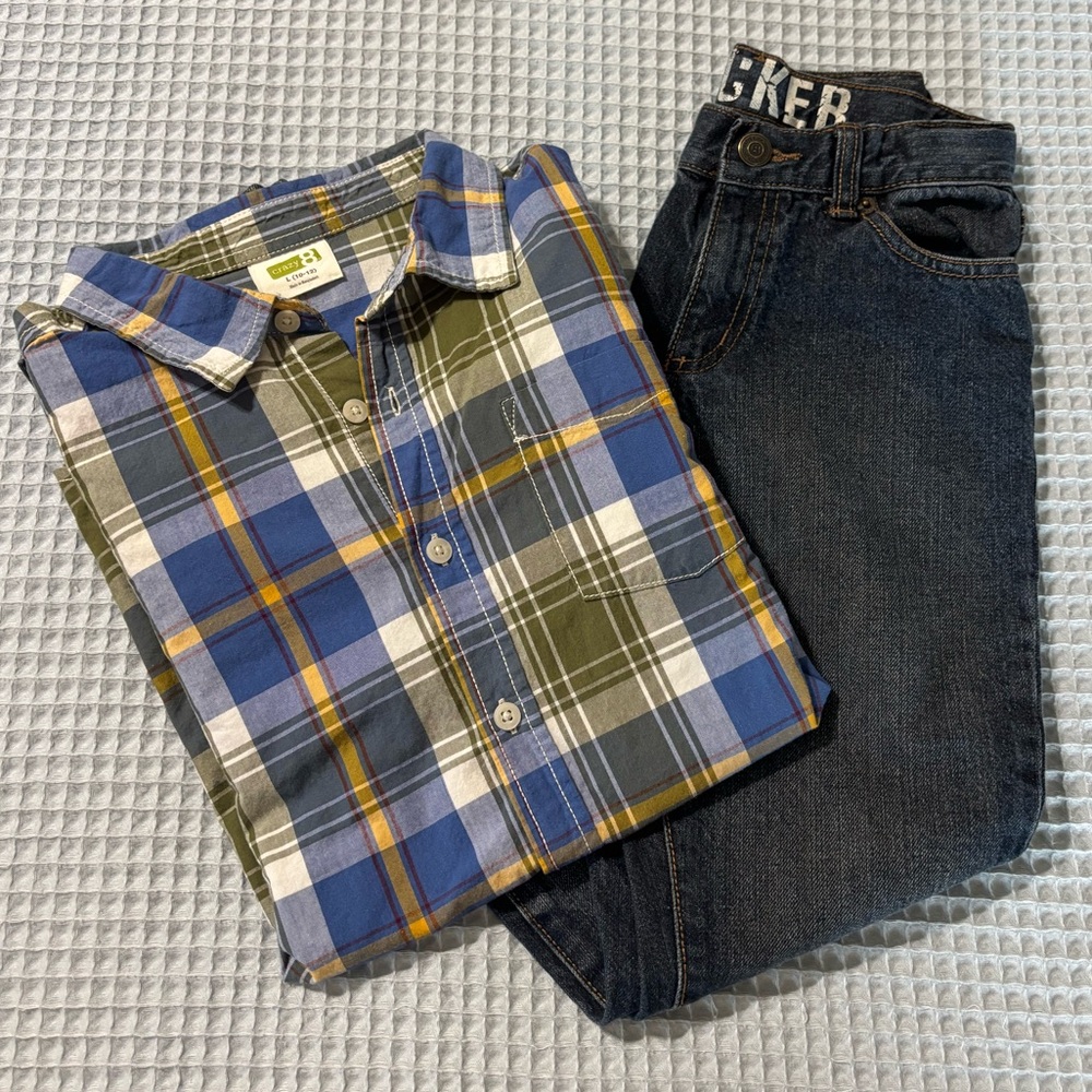 Crazy 8 Boys Plaid Shirt & Jeans